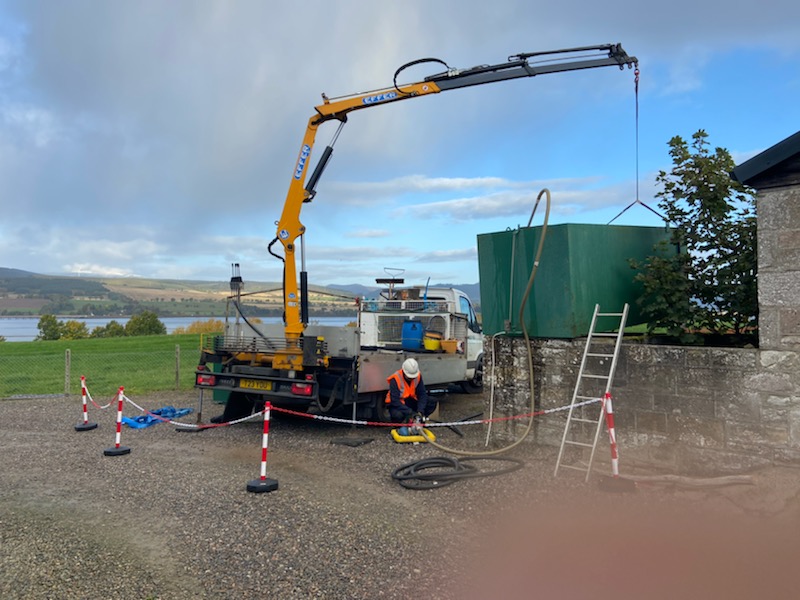 Truck-Mounted Crane for Tank Replacements and Tank Installations in Inverness, Highlands